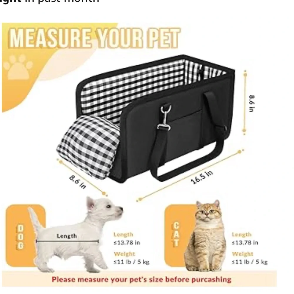 SlowTon console dog car seat for pets up to 11 lbs NWT AS IS missing 1 clip